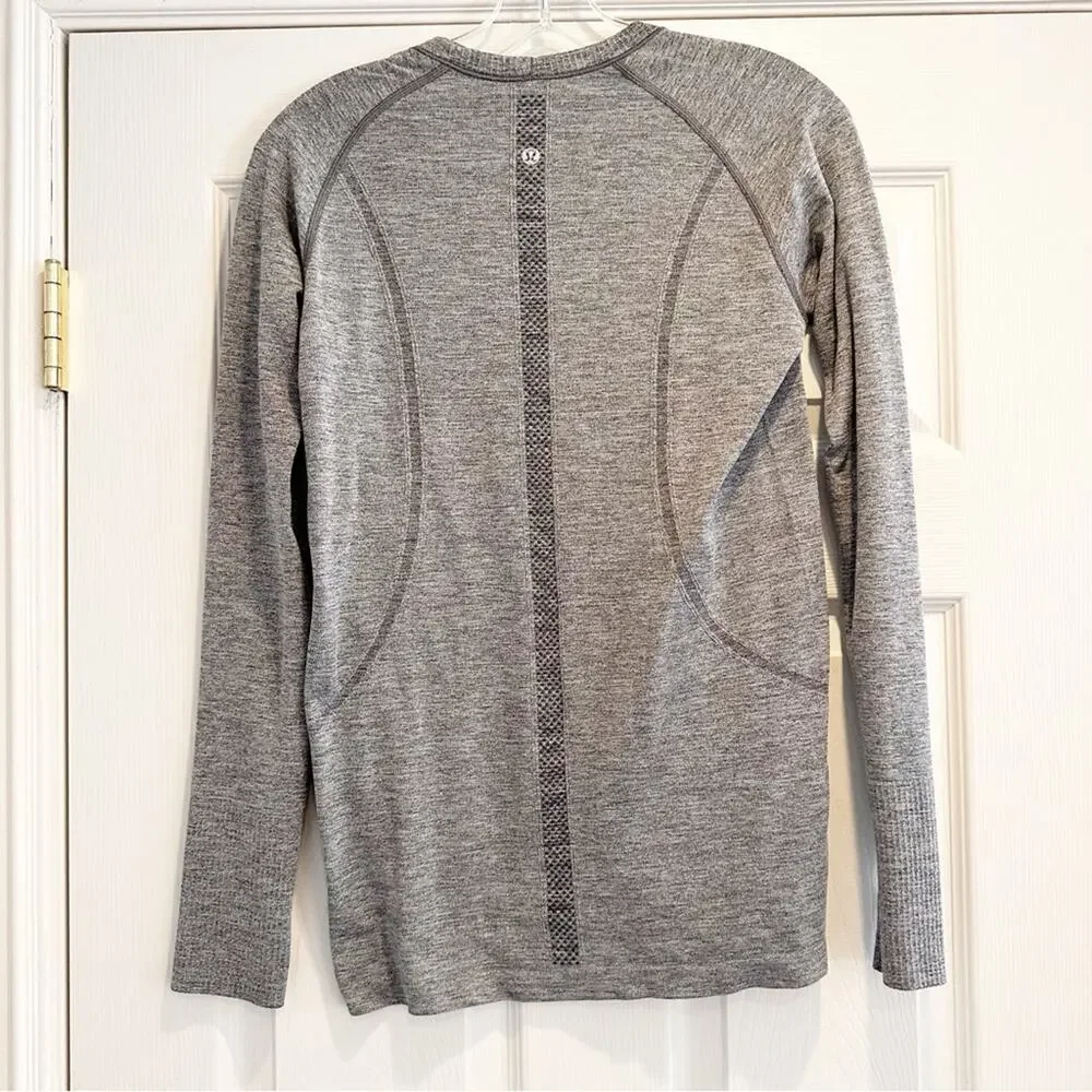 Lululemon Sparkly Run Swiftly Tech Long Sleeve Grey Heather Size 10 Shirt Top